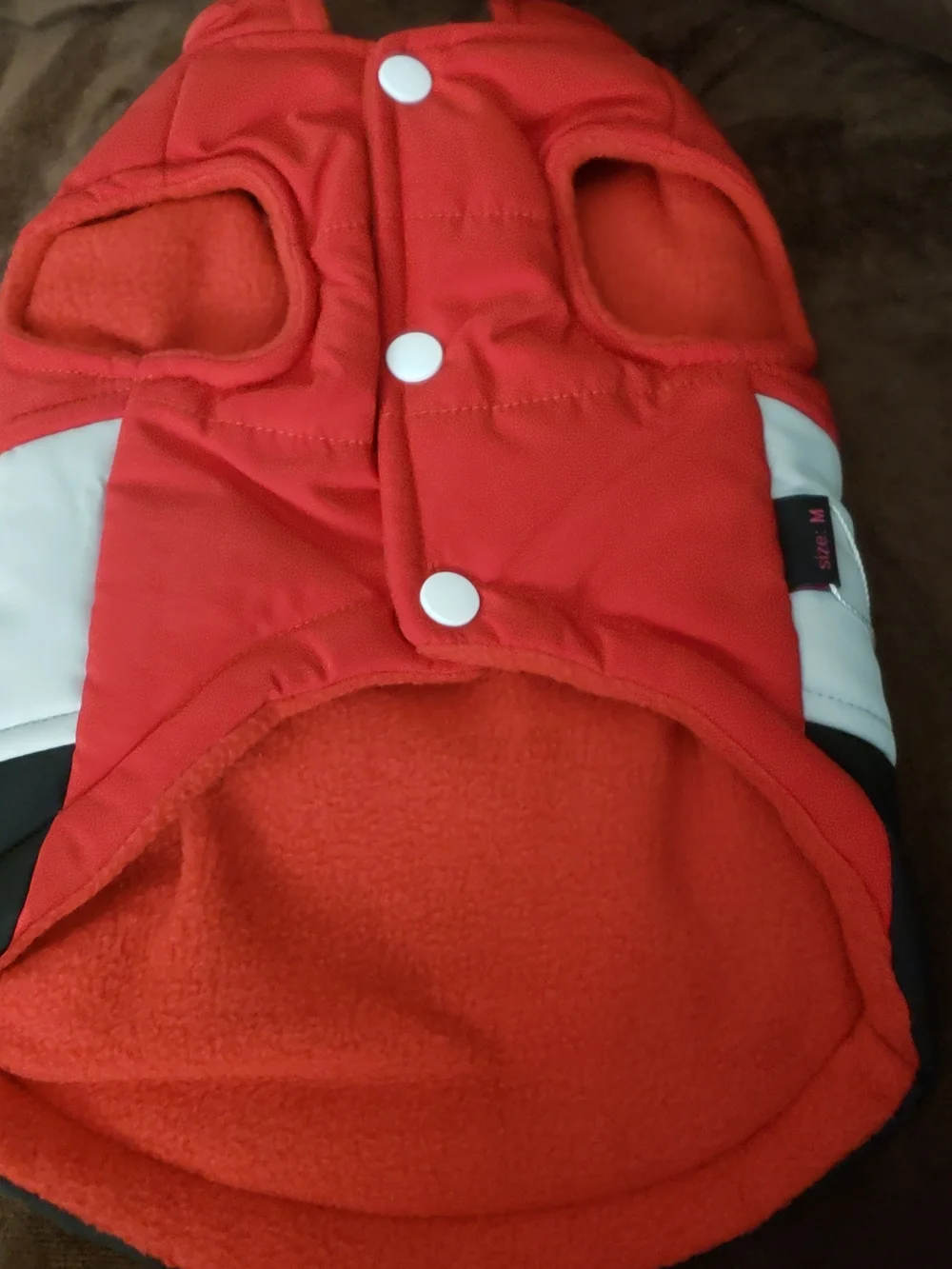 PetSoo Colorblock Dog Puffer Coat - Red/Gray/Black